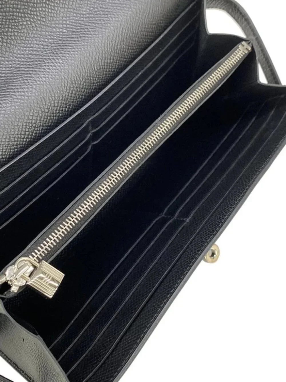 HERMES Kelly Wallet Long - Black Veau Epsom Y Long Wallet - Picture 4 of 13